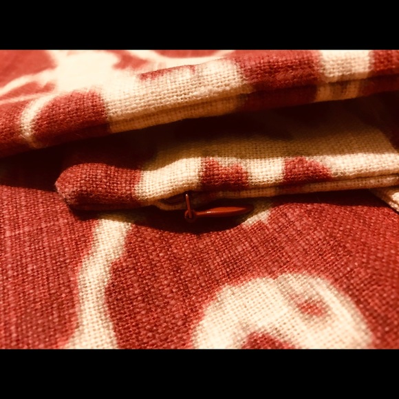 New Pottery Barn Anza Ikat Pillow Cover, Red / White,  20” - Picture 5 of 9